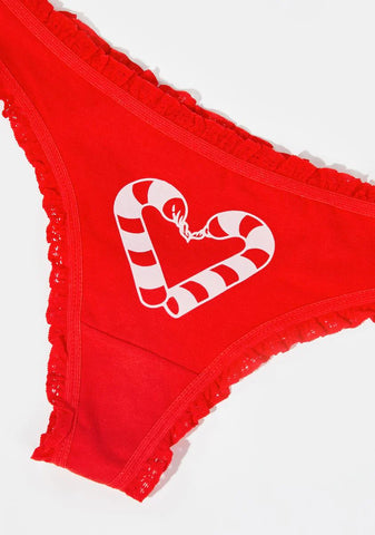 Red Christmas And Chill Thong