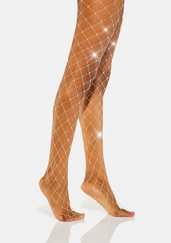 Naturally Rockin' Bling Rhinestone Fishnet Tights