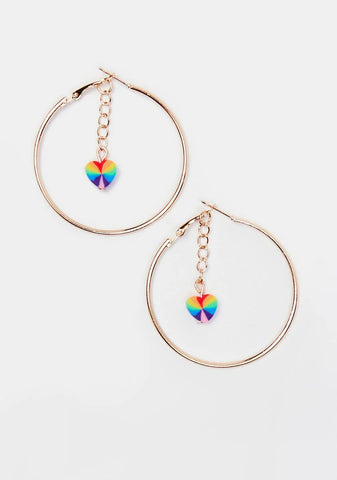 Know And Love Charm Hoop Earrings