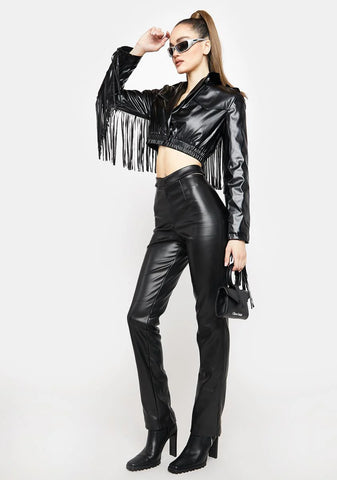 Victim Of Cool Fringe Moto Jacket