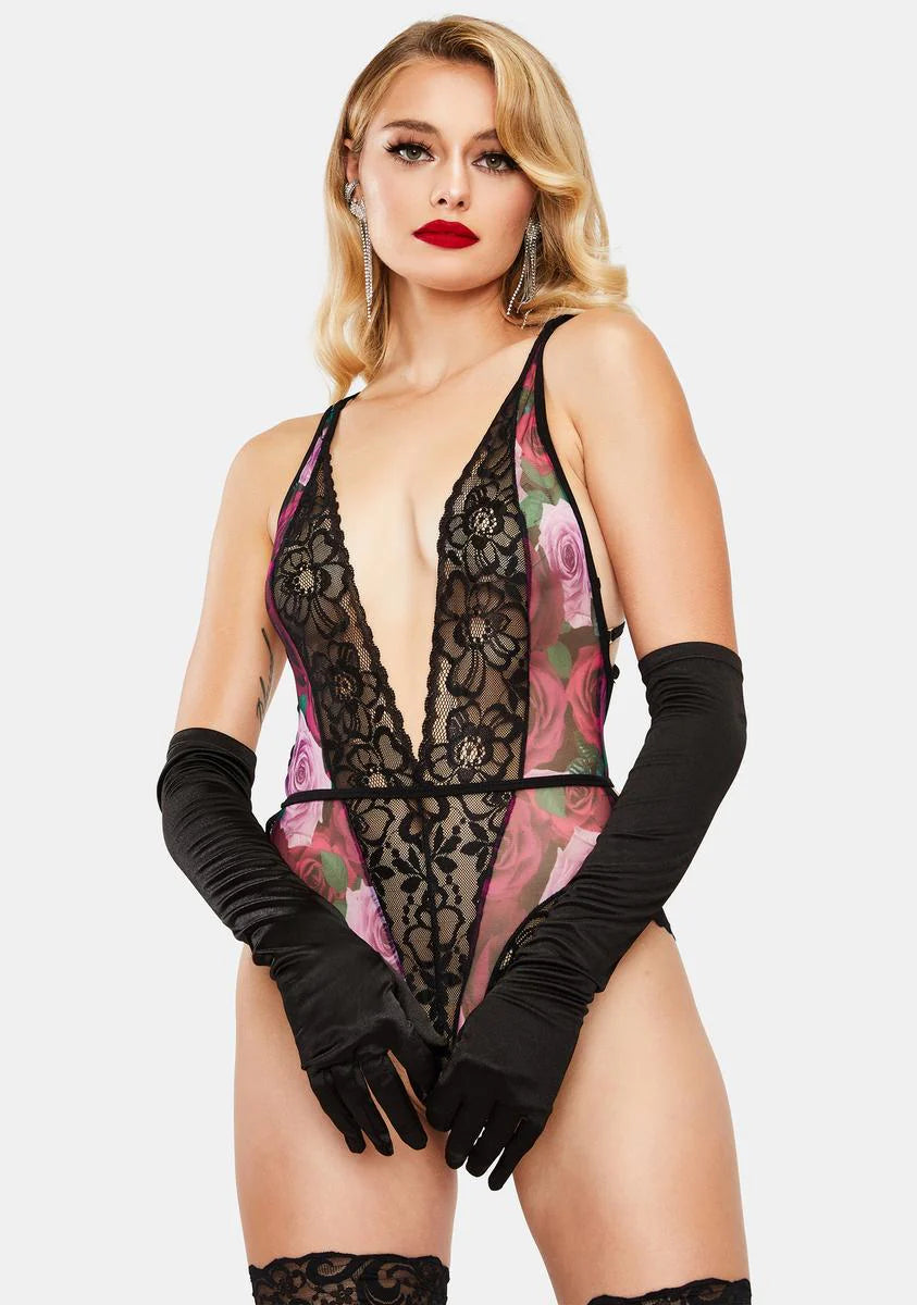 Blooming Love Floral Halter Teddy