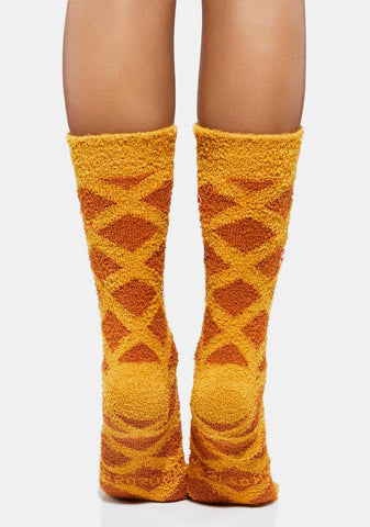 Eggo Waffles Fuzzy Crew Socks