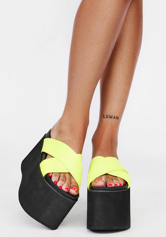 Yellow Tanner Platform Sandals