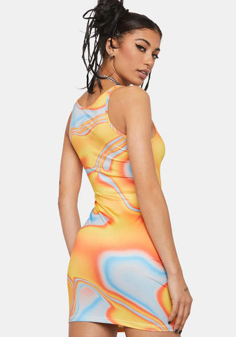 Love To Love Ya Swirl Print Mini Dress