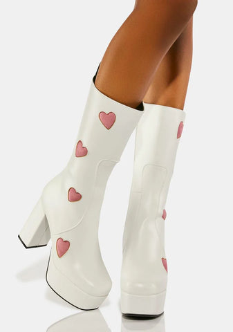 White Believe That Platform Boots