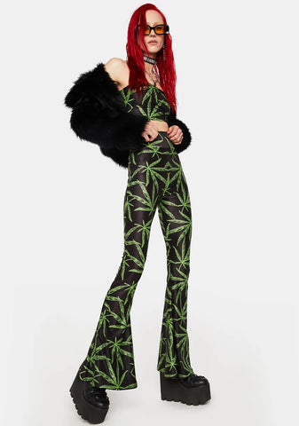 Weed Leaf Boob Tube Set