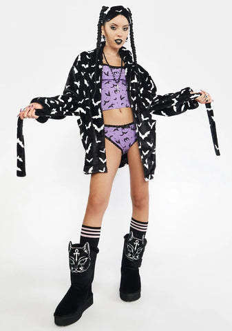 Bat Behavior Plush Robe Set