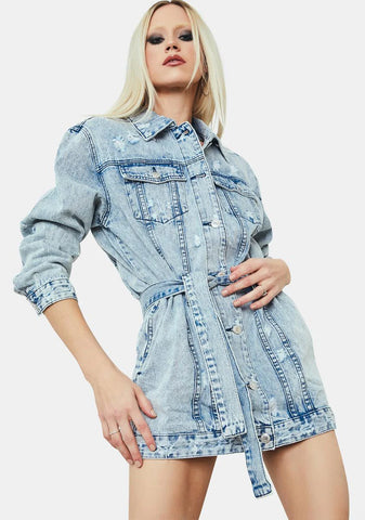 World Of Trouble Belted Denim Jacket
