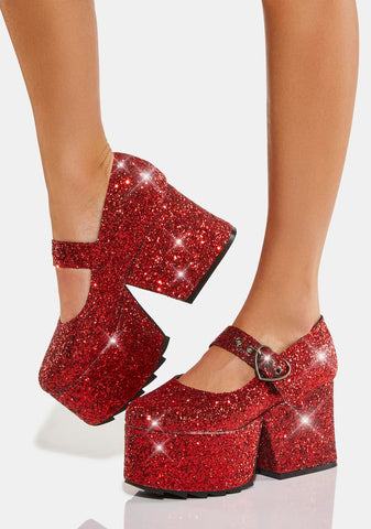 Flamboyant Platform Mary Janes