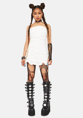 Ivory Be Unique Strapless Ruched Mini Dress