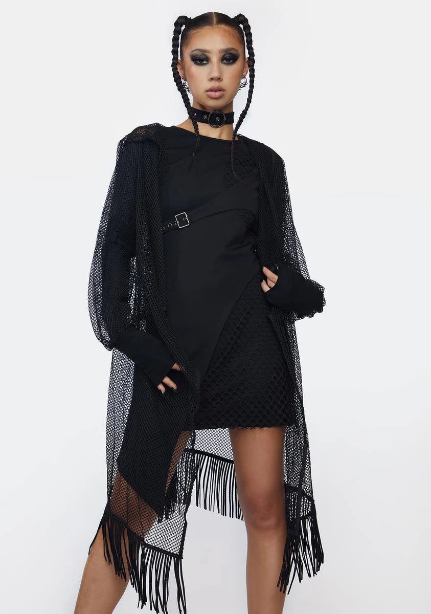 Mystery Series Embroidered Mesh Shawl