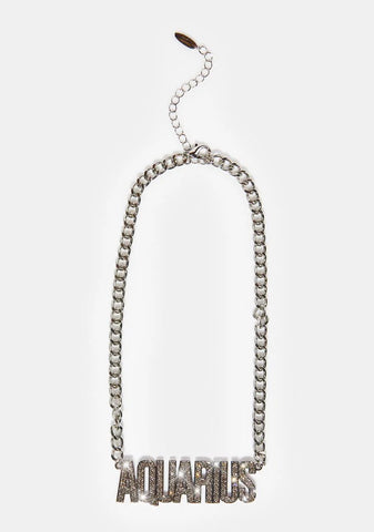 Aquarius Bling Chain Necklace
