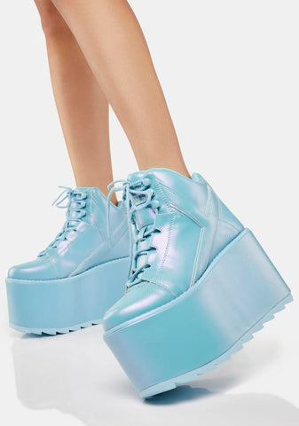 Pearl Blue Qozmo Platform Sneakers