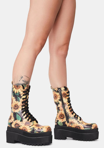 Petal To The Metal Combat Boots