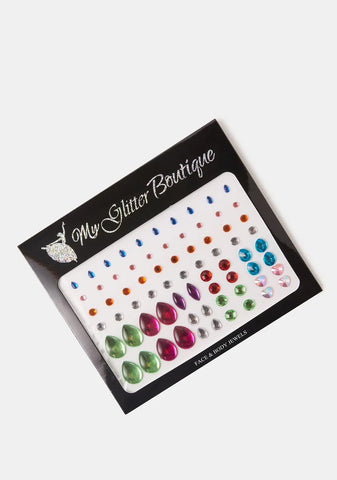 Multi Shape Rainbow Rhinestone Gem Pack