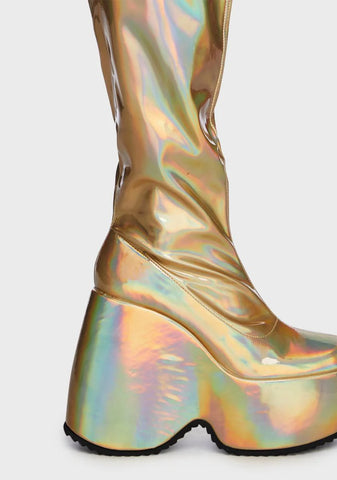 Stazie Iridescent Platform Boots