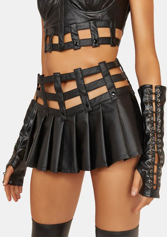 Onyx Playing With Fire Pleated Skirt