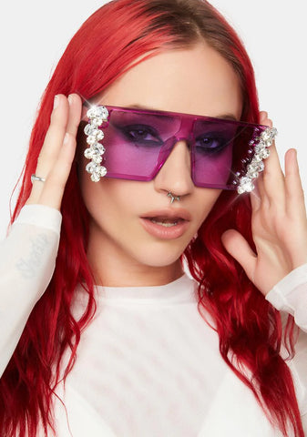 Bling Before Me Shield Sunglasses