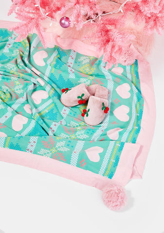 Yearly Feelings Intarsia Throw Blanket