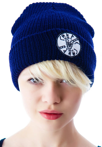 Bat Patch Beanie - Dark Blue