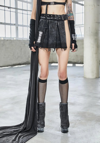 Bassline Distressed Mini Skirt