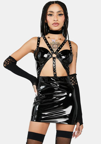 Onyx Prove Me Wrong Vinyl Mini Dress