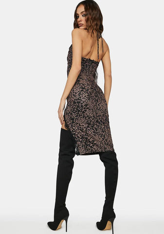 Winner Winner Leopard Print Midi Dress