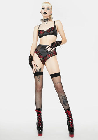 Wow Love Floral Satin Lingerie Set