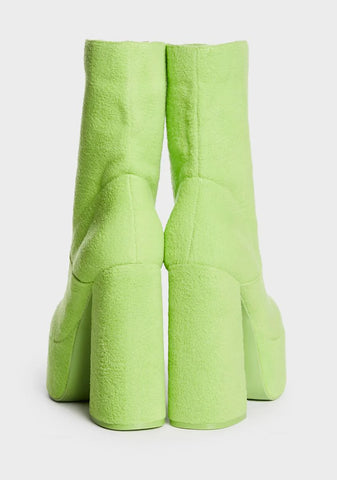 x Teletubbies Green Platform Boots