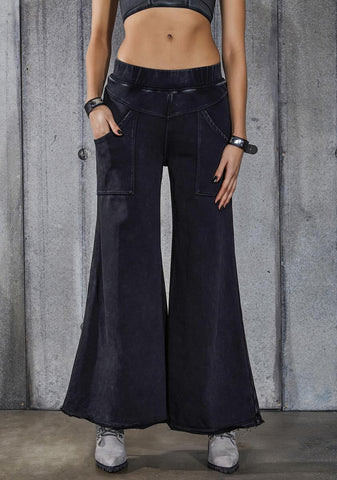 Snare Washed Black Wide Leg Pants