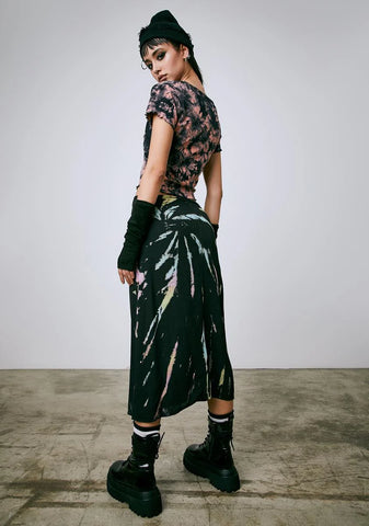 Twist Of Fate Tie Dye Midi Skirt