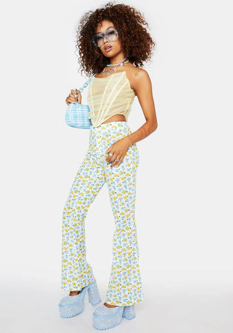 Cute Behavior Floral Crop Pants