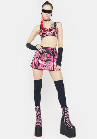 Lady Acid Dimension Hologram Bra Top