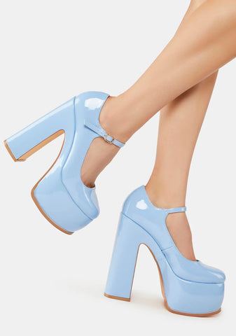 Blue Tamsin Platform Heels
