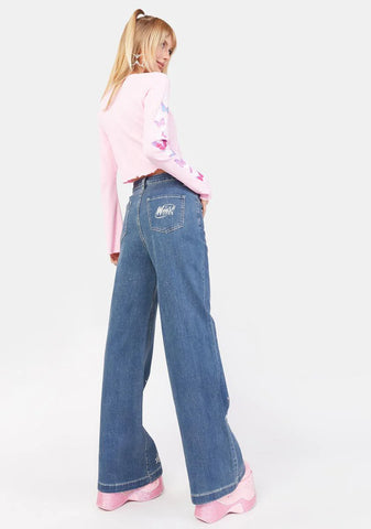 Trails Of Glitter Flare Jeans