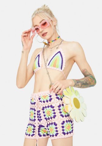 Take A Trip Crochet Shorts Set