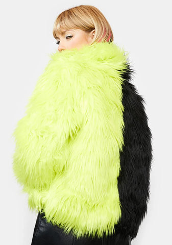 Atomic Balancing Act Faux Fur Jacket