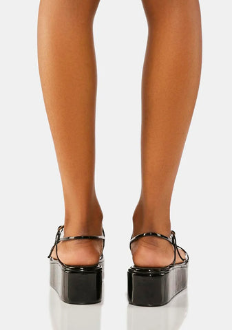 August Patent Flatform Sandals