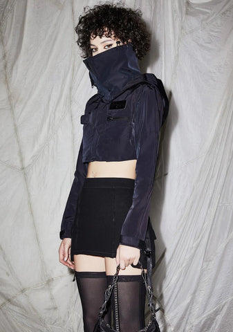 Reverb Cropped Windbreaker Hoodie