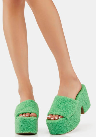 Green Mandee Platform Sandals