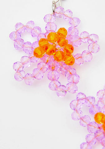 Iris So Spring Beaded Daisy Earrings