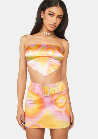 Albufeira Y2k Belted Mini Skirt