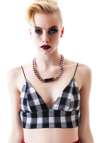 Checkered Past Bra - Red