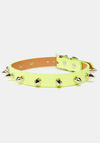 Yellow Matte Spike Choker