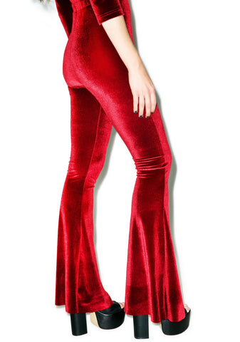 Ritchie Velvet Jumpsuit - Red