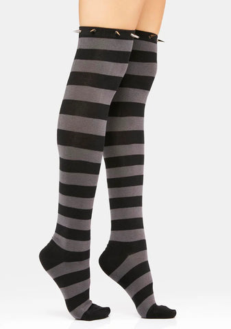 Never Understood Spiked Thigh-High Socks
