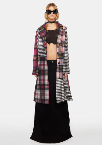 Sweet Taste Of Fury Plaid Coat
