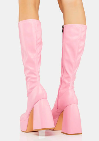 Bubblegum Raised By Retro Knee High Boots