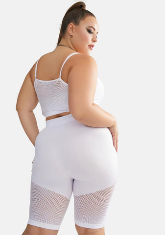 Plus Bliss 10% Luck Mesh Biker Shorts