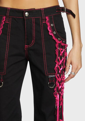 Pink Lace Dark Street Pants